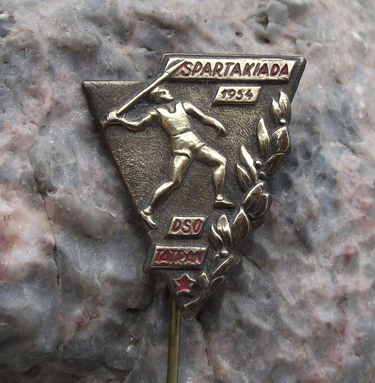 1954 DSO Tatran Regional Spartakiad Communist Group Physical Exercise Pin Badge - Badgecrazy