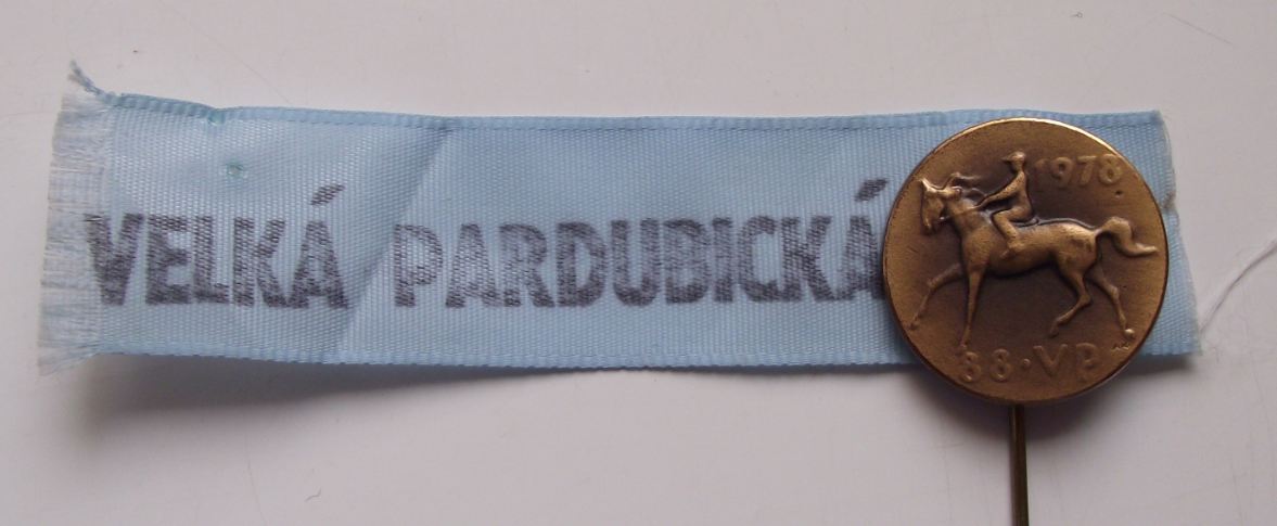 1978 State Race Course Horse Racing Parbubice Steeple Chase Pin Badge & Ribbon - Badgecrazy