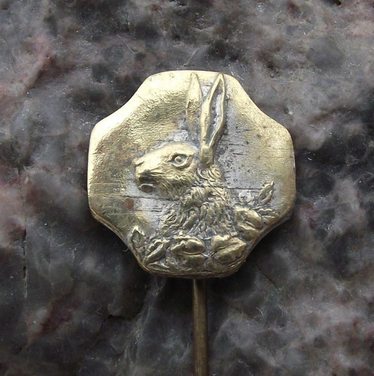 Vintage Wild Hare Rabbit Head Hunt Hunters Czech CSMS CMS Hunting Pin Badge
