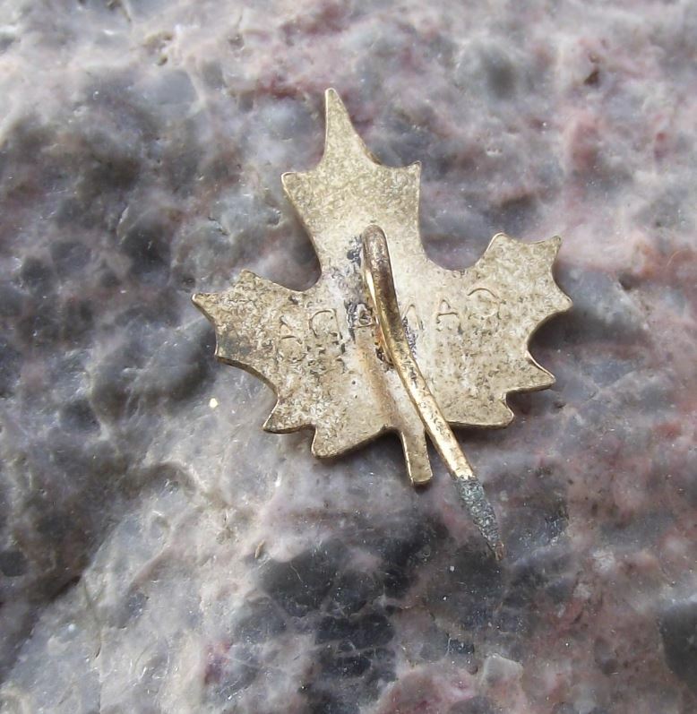 Antique Golden Canada Maple Leaf National Canadian Emblem Motif Pin Badge - Badgecrazy