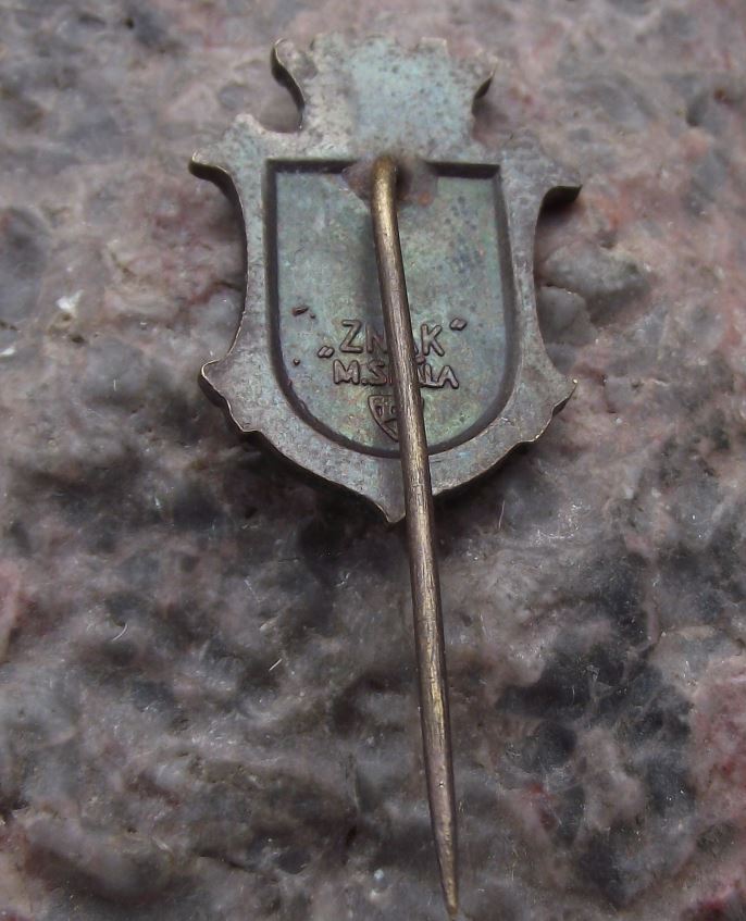 Antique Prague Vinohrady District Praha 2 Heraldic Crest Coat of Arms Pin Badge - Badgecrazy