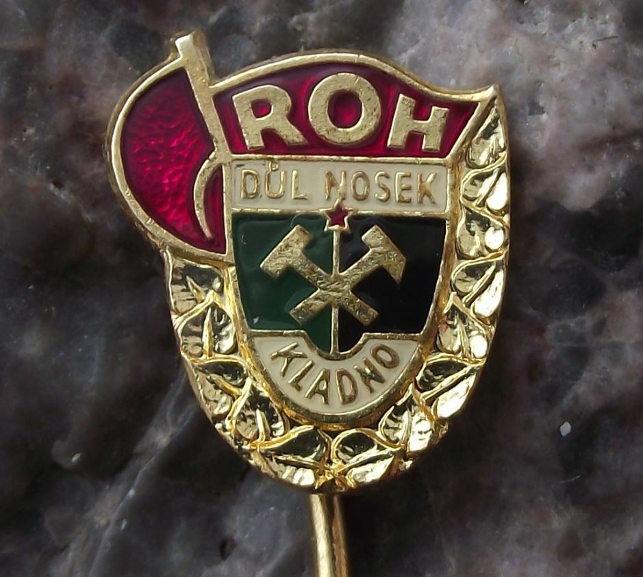 Vintage Nosek Coal Mine Kladno Miners Trade Union ROH Members Mining Pin Badge