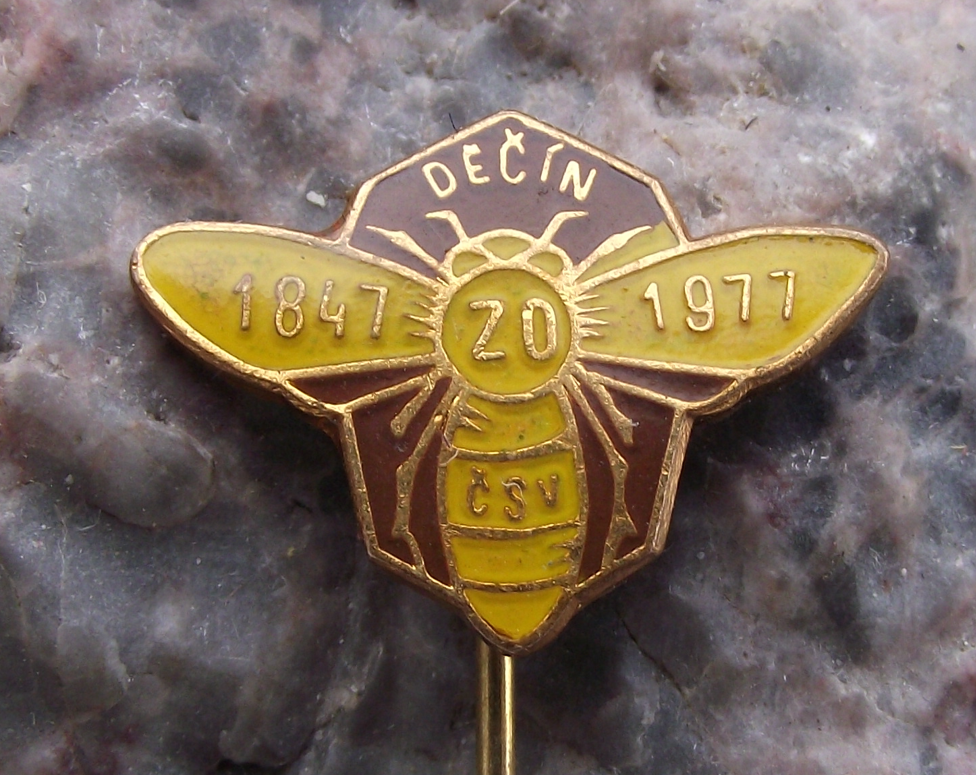 1977 CSV Czech Honey Bee Keeping Association Decin Anniversary Pin Badge