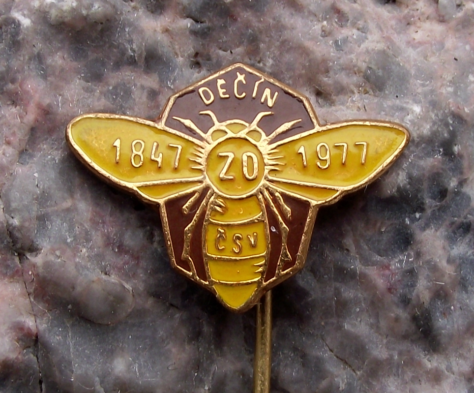 1977 CSV Czech Honey Bee Keeping Association Decin Anniversary Pin Badge