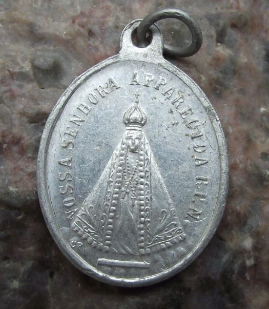 Antique Our Lady of Lourdes pray for us France Pilgrimage Bracelet Charm - Badgecrazy