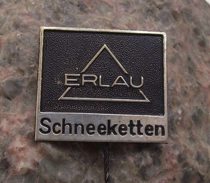 Antique Erlau Schneeketten Metal Chain Link Maker Germany Company Pin Badge - Badgecrazy