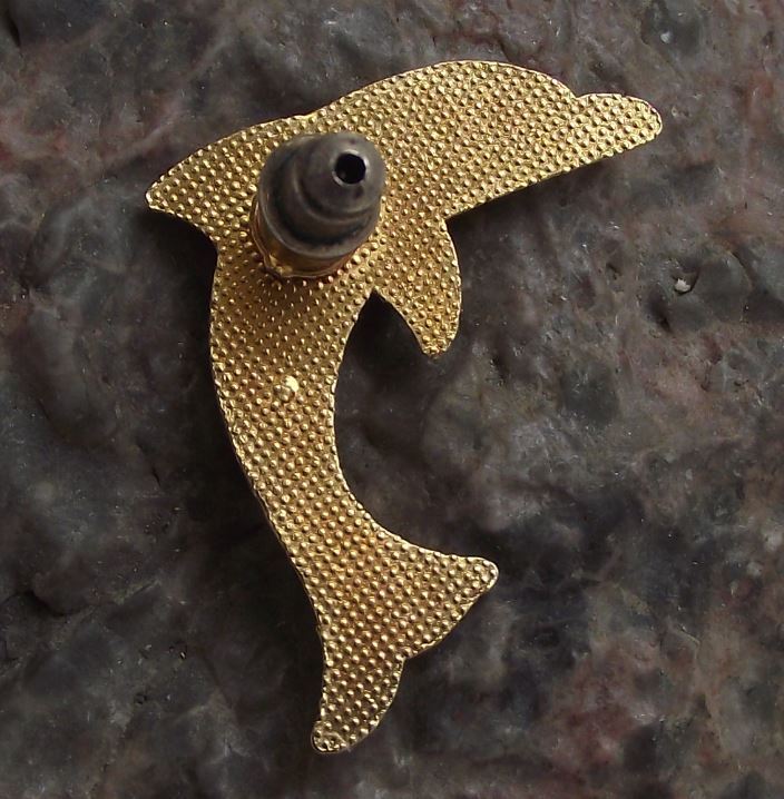 Bottlenose Common Orange Dolphin Ocean Sea Marine Mammal Brooch Pin Badge - Badgecrazy