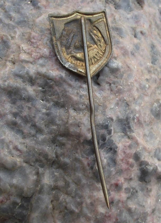1959 NAW Nationale Aufbauwerk GDR German National Front Compass Hammer Pin Badge - Badgecrazy
