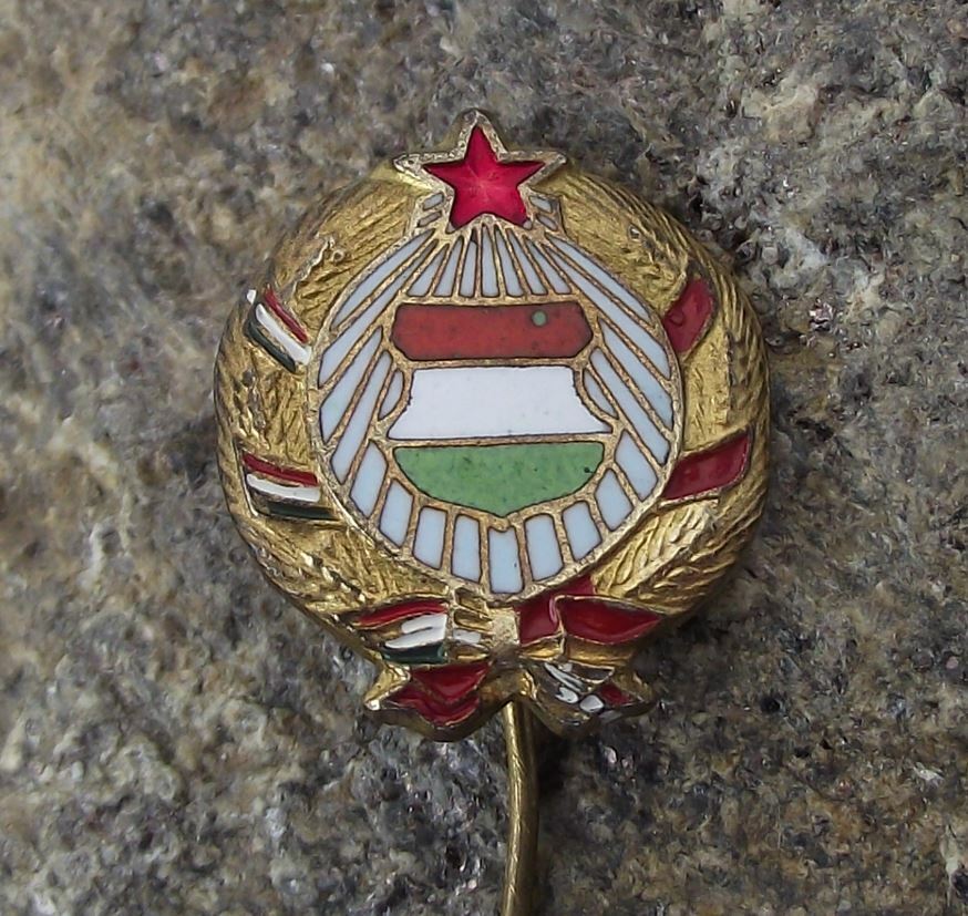 Vintage Hungarian People's Republic Hungary National Emblem Communist Pin Badge