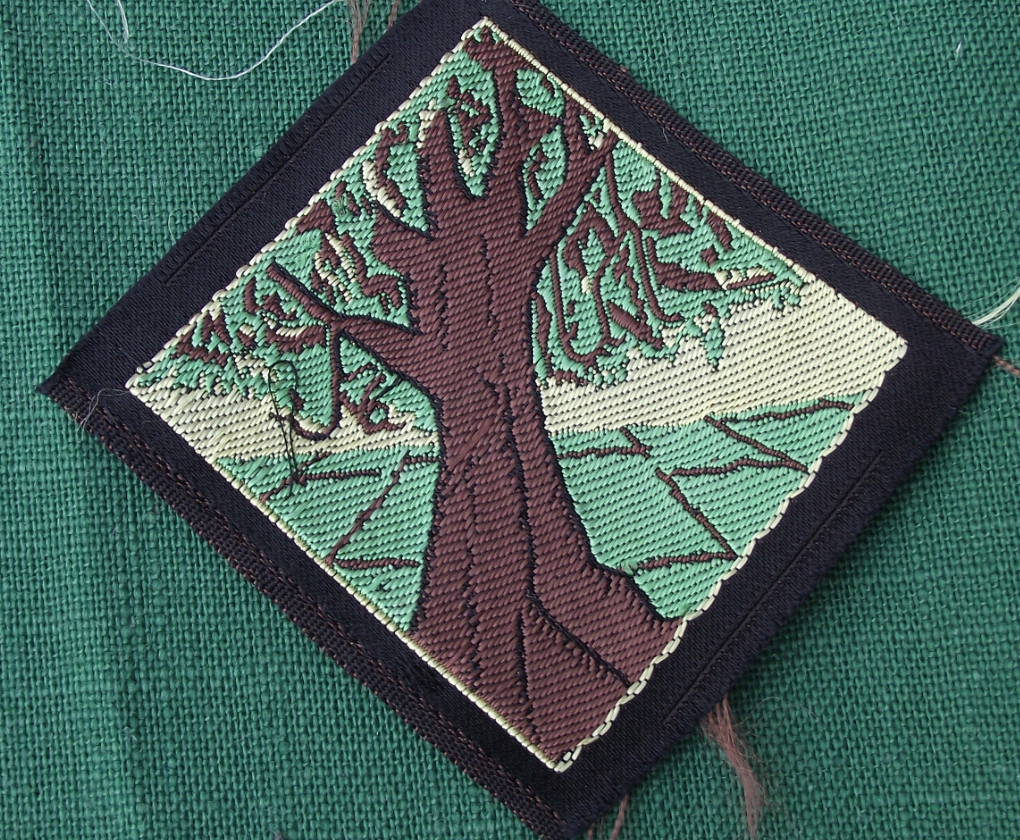 1985 Thailand Thai Scouting Scouts Association District Silk Patch Tree Fields - Badgecrazy
