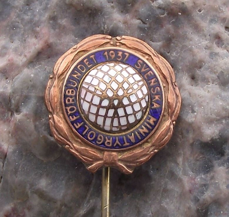 1937 Rare Swedish Miniature Golf Association Sweden Members Pin Badge