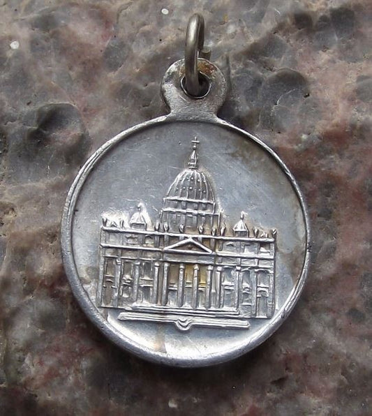 1950's Pope Pius XII & Vatican Catholic Religious Necklace or Bracelet Charm - Badgecrazy