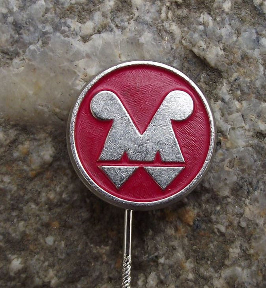 Weimar East Germany DDR GDR Engineering Company Advertising M Logo Pin Badge - Badgecrazy