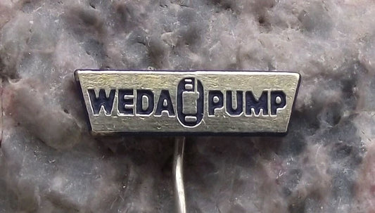 Vintage Weda Pump Underwater Drainage Slurry Pumps of Sweden Logo Pin Badge - Badgecrazy