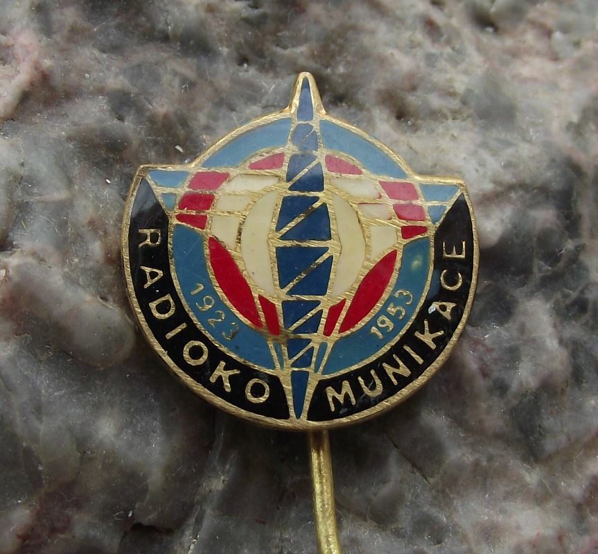 1953 Czechoslovakia Radio Broadcasting 30th Anniversary Transmitter Pin Badge