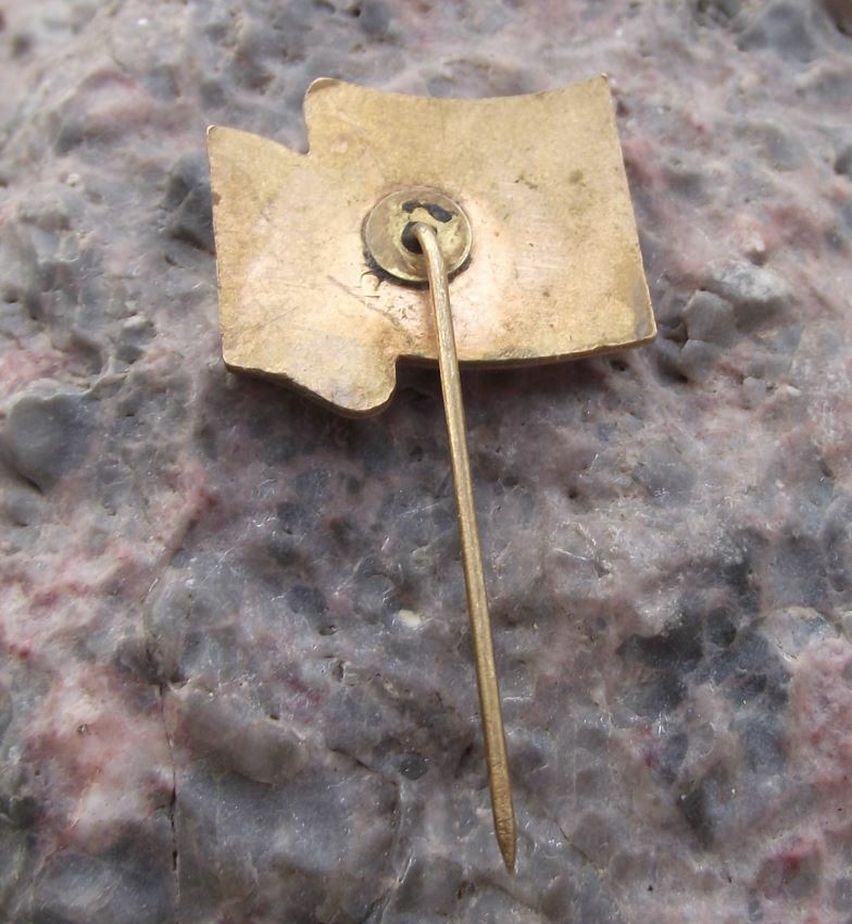1977 60th Anniversary of Soviet Union Russian October Revolution Flag Pin Badge - Badgecrazy