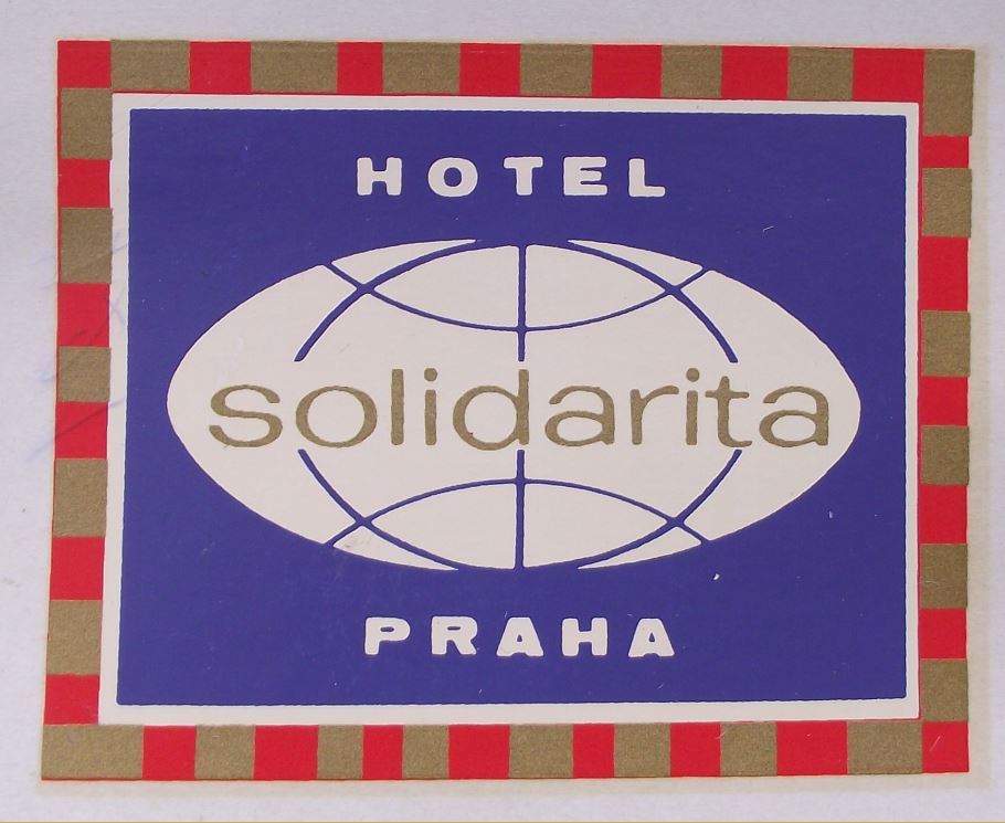 Antique Czechoslovakia Hotel Solidarita Fortuna City Prague Travel Decal Sticker - Badgecrazy