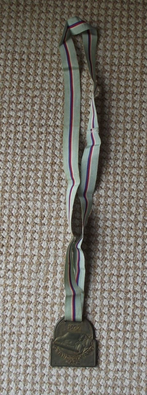 1977 Grand Prix Brno Circuit Rally Car Motor Racing Ribbon Race Award Medal - Badgecrazy