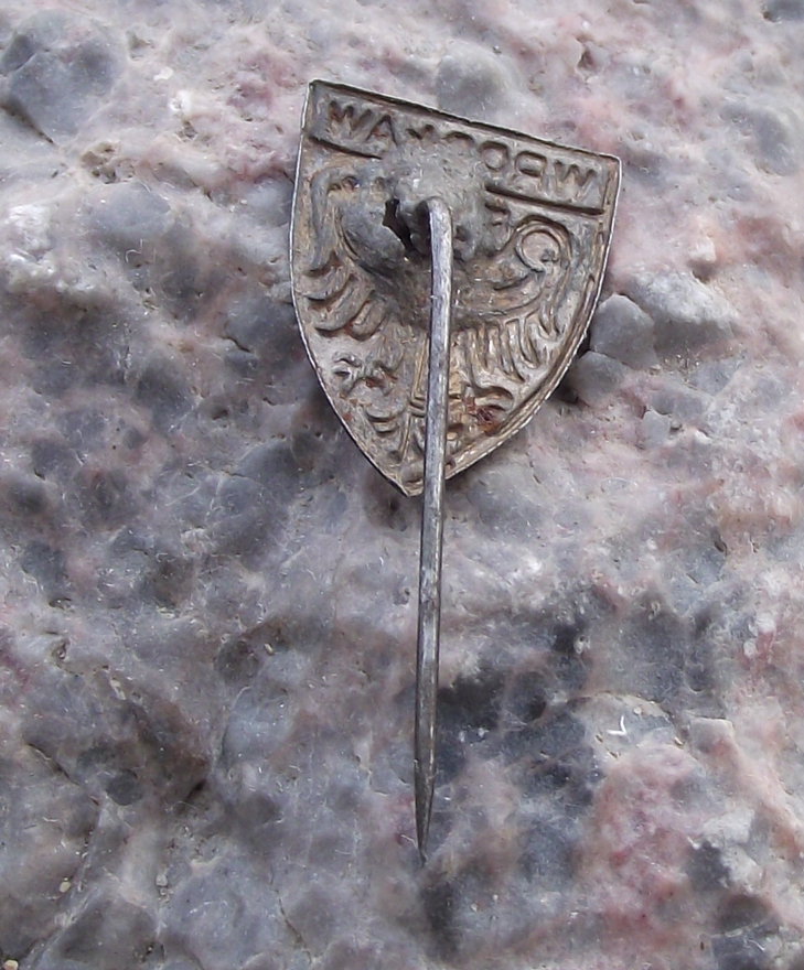 Vintage Wroclaw Polish City Poland Heraldic Crest Double Headed Eagle Pin Badge