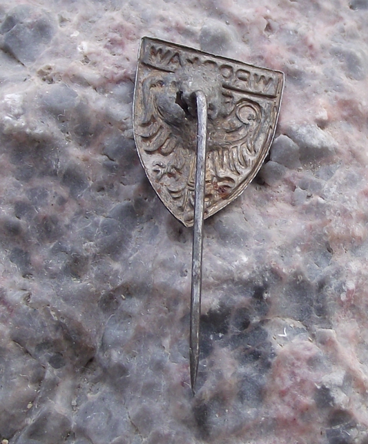 Vintage Wroclaw Polish City Poland Heraldic Crest Double Headed Eagle Pin Badge - Badgecrazy