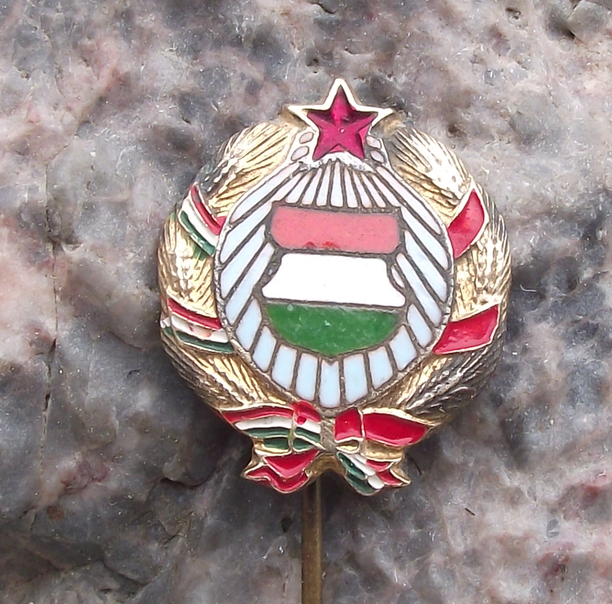 Vintage Hungarian People's Republic Hungary National Emblem Communist Pin Badge