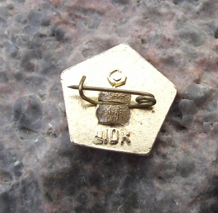 Antique Russia CCCP Pentagon Pentagonal Icon Soviet Union Shape Pin Badge - Badgecrazy