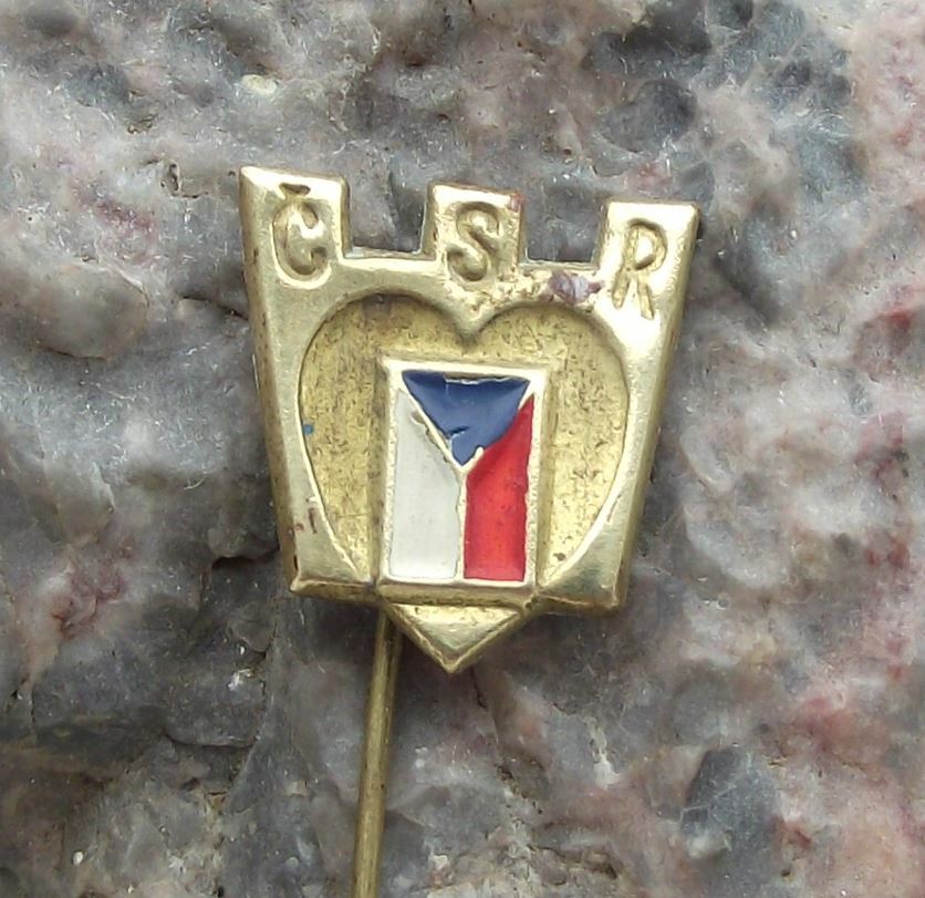 Vintage CSR Czech Czechoslovakian National Flag Czechoslovakia Pin Badge