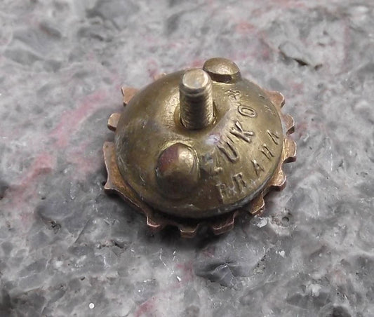 1950s AVIA Aviation Aircraft Automotive Truck Company Logo Uniform Screw Badge - Badgecrazy