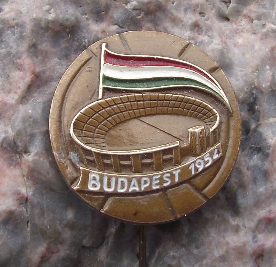 1954 Rare England v Hungary Budapest Nepstadion Football Match Ball Pin Badge
