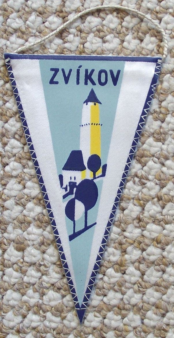 Zvikov & Orlik Castles Czechoslovakia Tourist Attraction Souvenier Pennant Flag