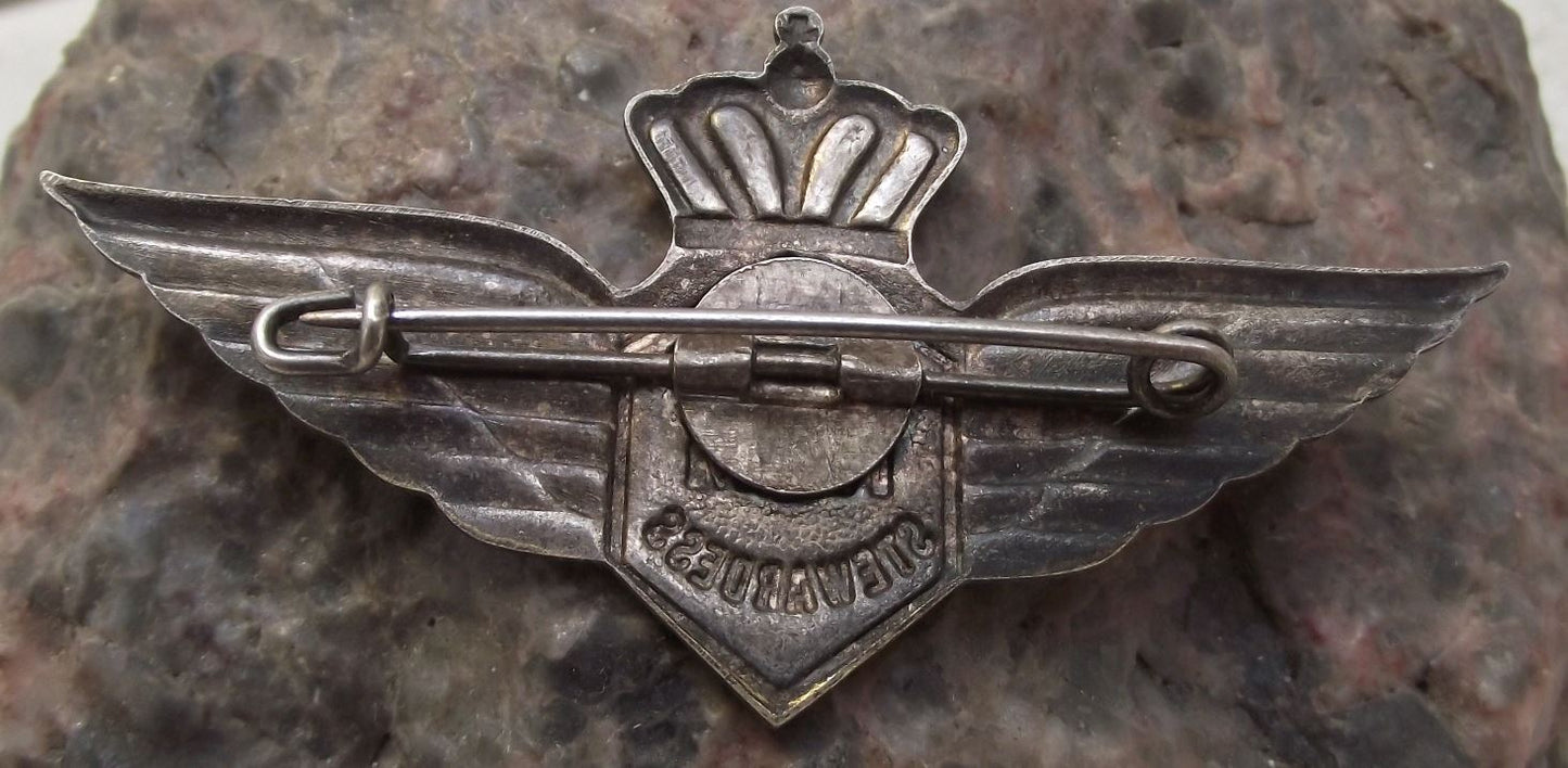 KLM Royal Dutch Airlines Holland Junior Stewardess Wings Aircraft Pin Badge - Badgecrazy