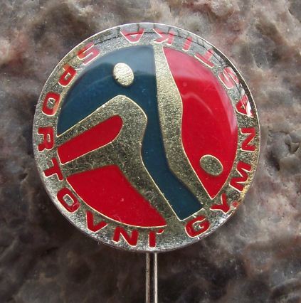Sports Gymnastics Handstand and Jumping Stag Leap Poses Czech Sports Pin - Badgecrazy