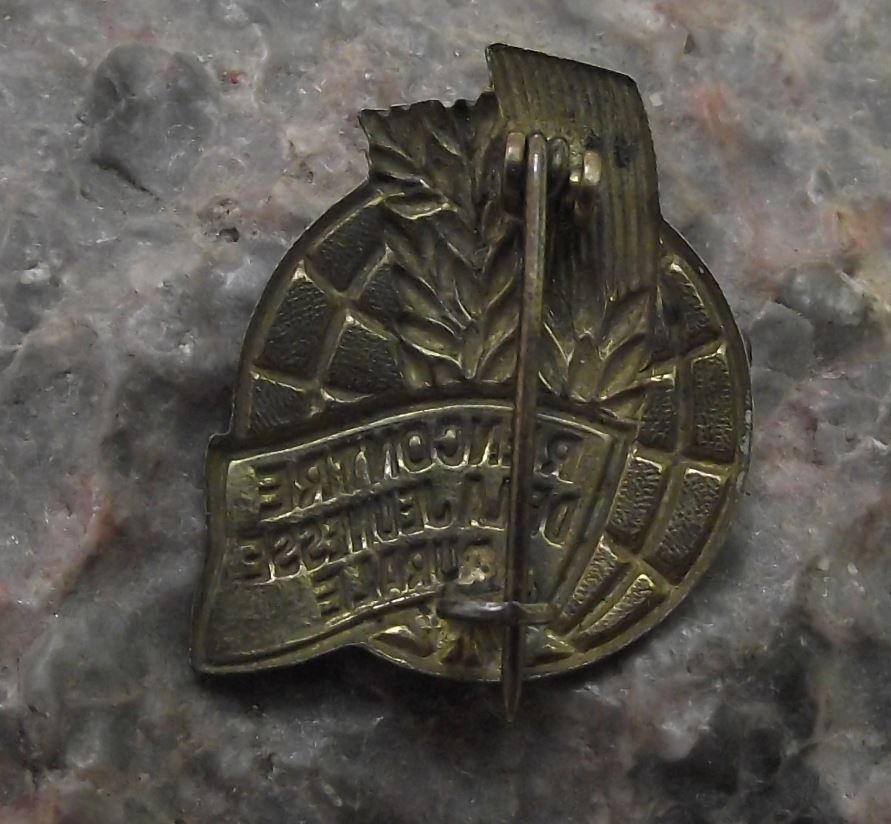 1950s French Agriculture Meeting Rencontre de la Jeunesse Rurale Wheat Pin Badge