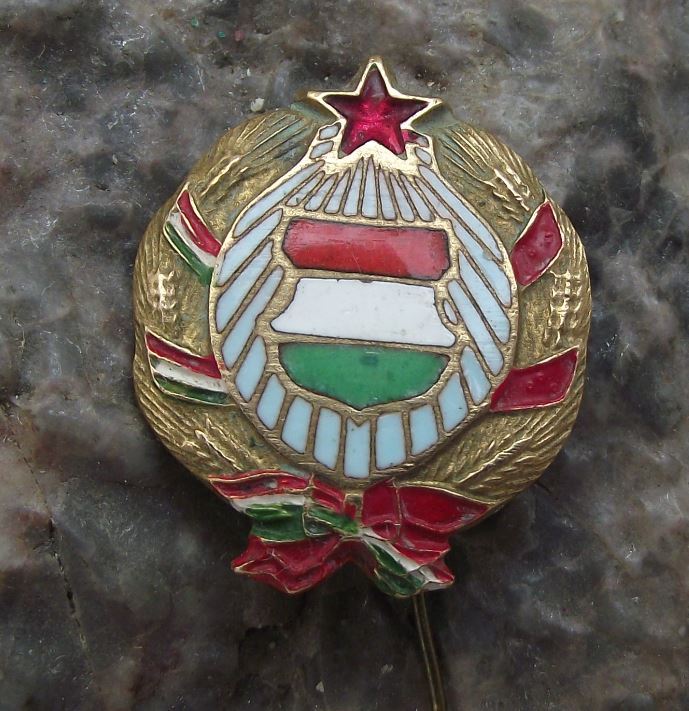 Vintage Hungarian People's Republic Hungary National Emblem Communist Pin Badge