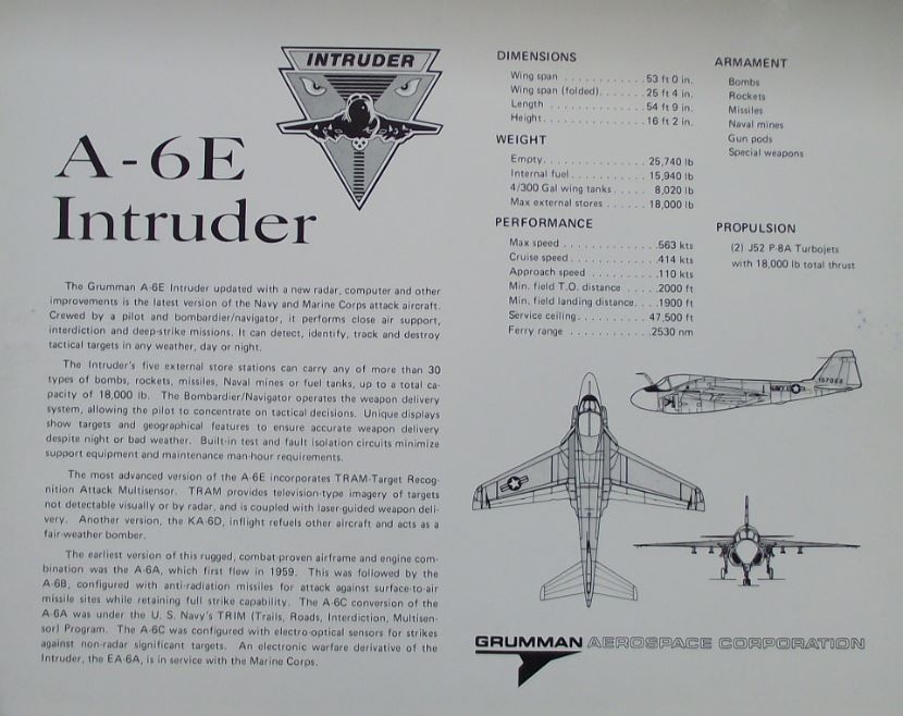 1978 Grumman Aerospace A-6E Intruder US Navy Aircraft Photographic Print Photo - Badgecrazy
