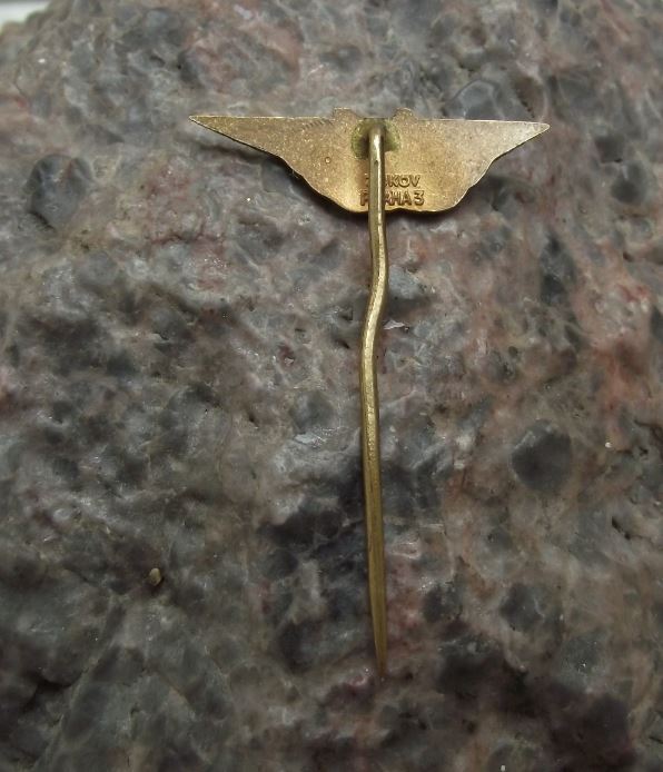 1961 Winged Flying Letter M 50 Logo Safety Match Maker Matchboxes Pin Badge - Badgecrazy