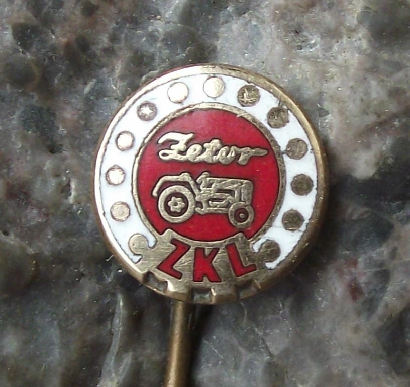 Vintage Zetor Farm Tractors ZKL Ball Bearing Czech Farming Agriculture Pin Badge