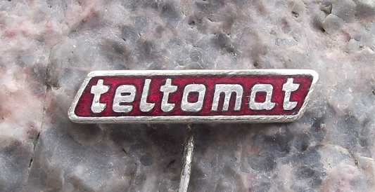 Vintage VEB Teltomat East German Asphalt Bitumen Engineering DDR Logo Pin Badge - Badgecrazy