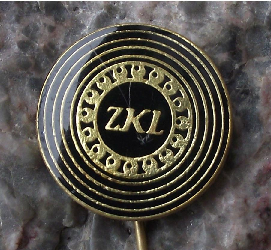 Vintage ZKL Metal Ball Bearing Company of Czechoslovakia Engineering Pin Badge