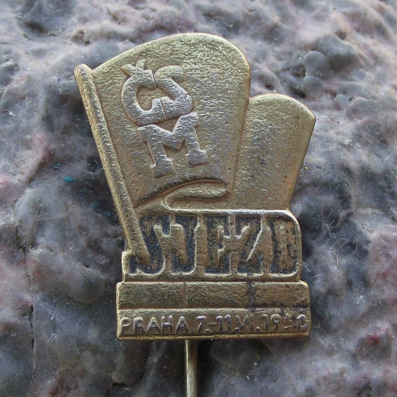 1950 CSM Czechoslovakian Youth Organisation Meeting Congress Attendee Pin Badge