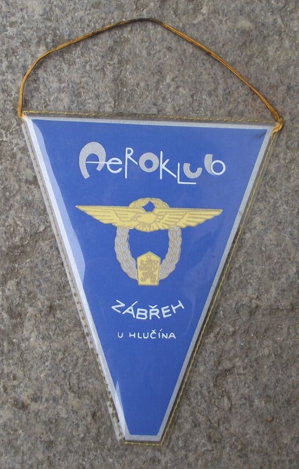 1968 Aerobatics Aircraft Acrobatics Competition Cup Aeroclub Zabreh Pennant Flag - Badgecrazy