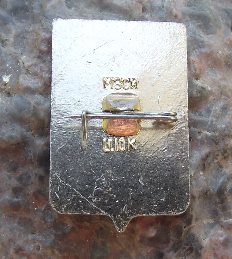 Vintage Cheboksary Soviet Union Coat of Arms Heraldic City Crest Birds Pin Badge - Badgecrazy