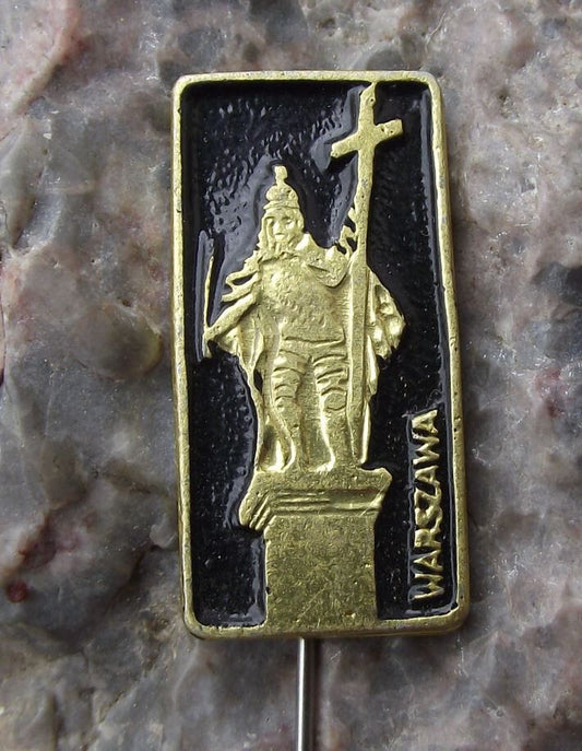 Vintage Warsaw Warszawa Poland Sigismund Column Polish Landmark Statue Pin Badge - Badgecrazy