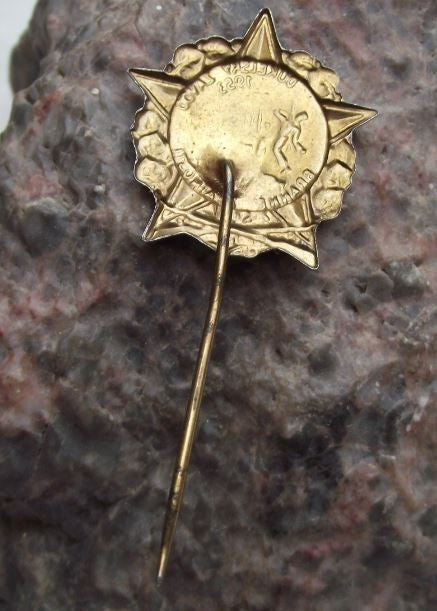 1953 War Games Military Exercise Parachute Jump Svazarm Army Reservist Pin Badge - Badgecrazy