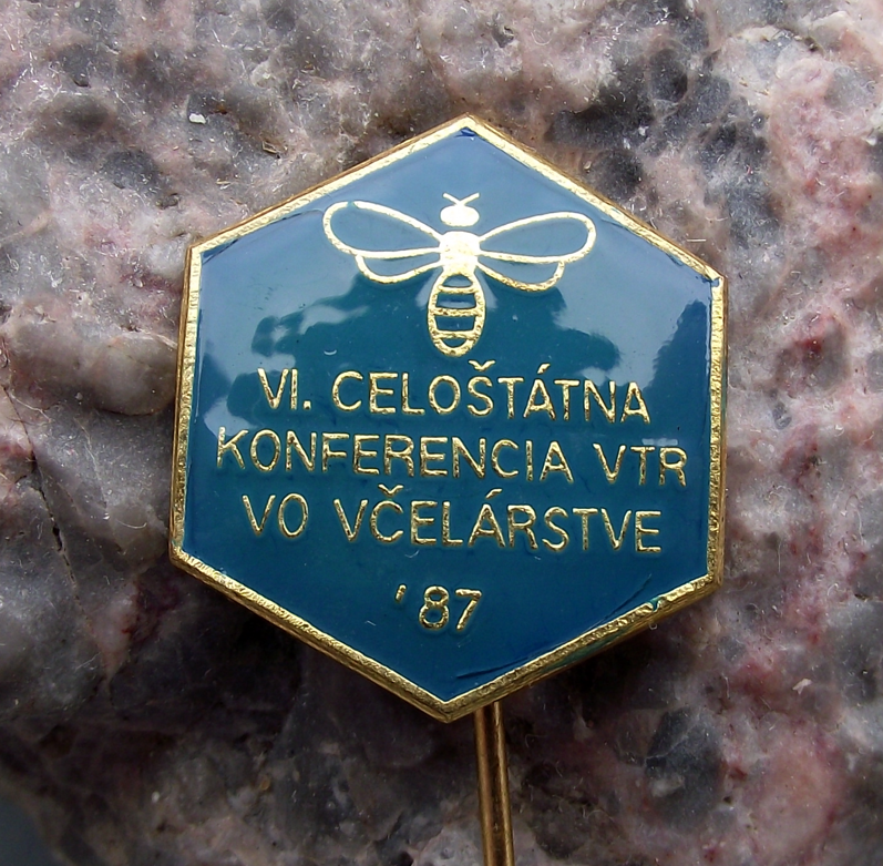 1987 CSV Czech Honey Bee Keeping Association All State Conference Pin Badge