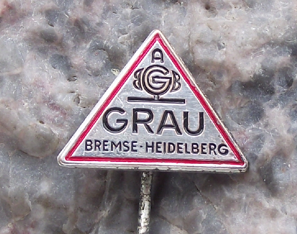 Vintage Grau Bremse Heidelberg Germany German Engineering Logo Pin Badge