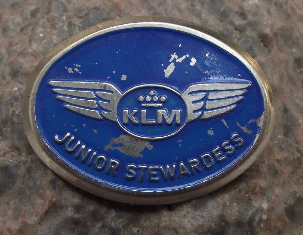 .KLM Royal Dutch Airlines Holland Winged Junior Stewardess Aircraft Pin Badge