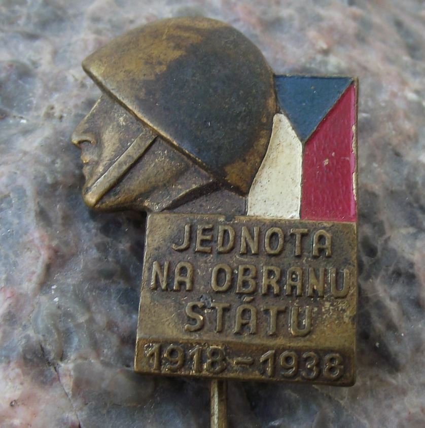 1938 First 1st World War 20th Anniversary Czechoslovakia Soldier Pin Badge