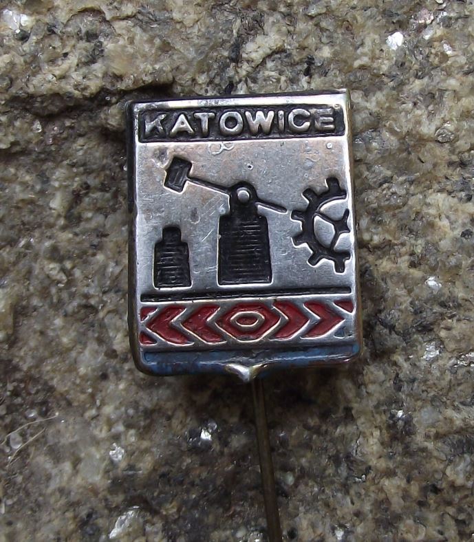 Antique Katowice Polish Poland Heraldic City Crest Coat of Arms Shield Pin Badge - Badgecrazy
