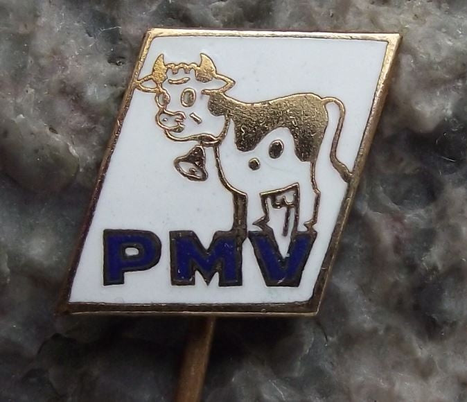 PMV Cute Milk Dairy Cow with Bell Around Neck Farming Agricultural Pin Badge - Badgecrazy